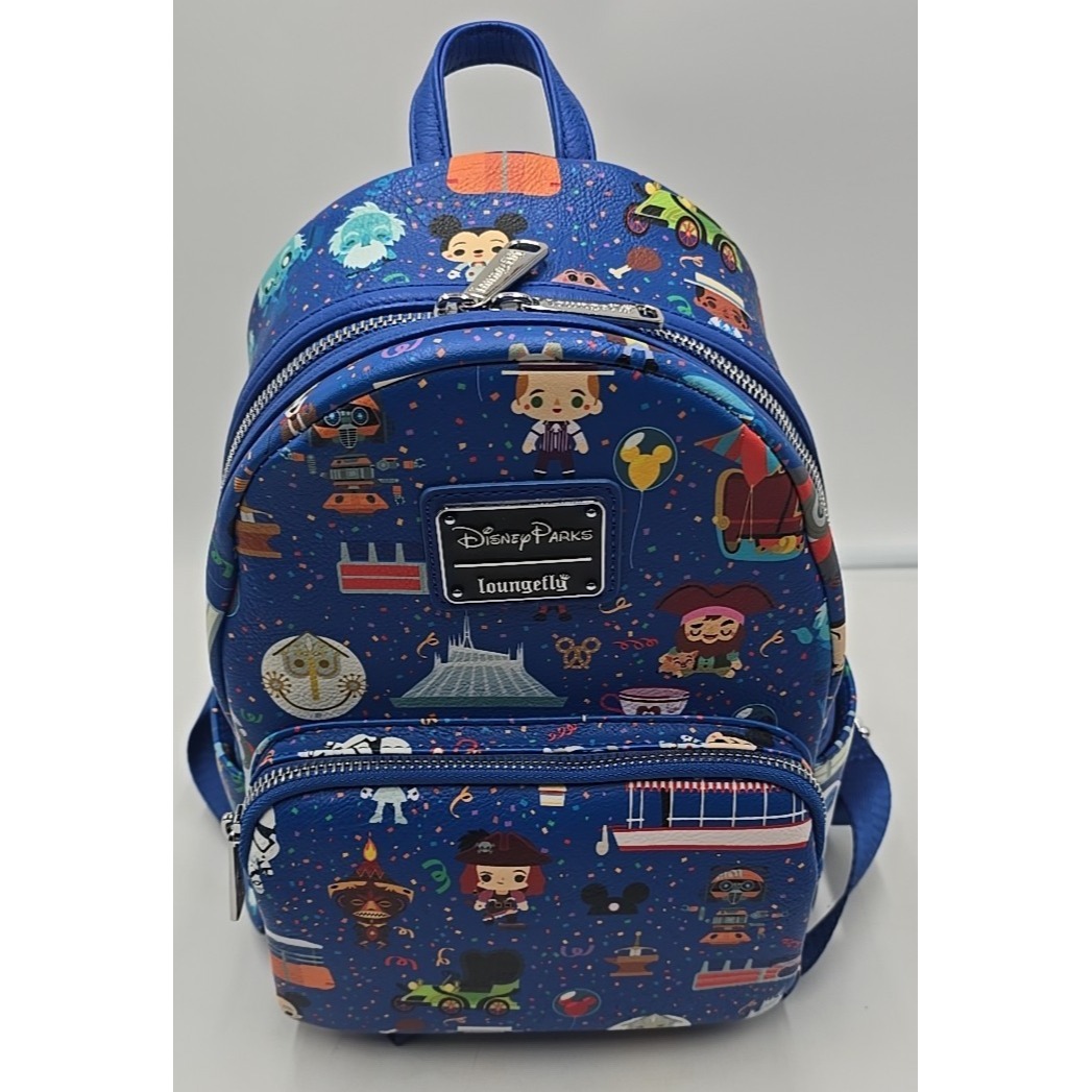 Walt Disney World Blue Loungefly Mini Backpack Le Magic Kingdom Clean